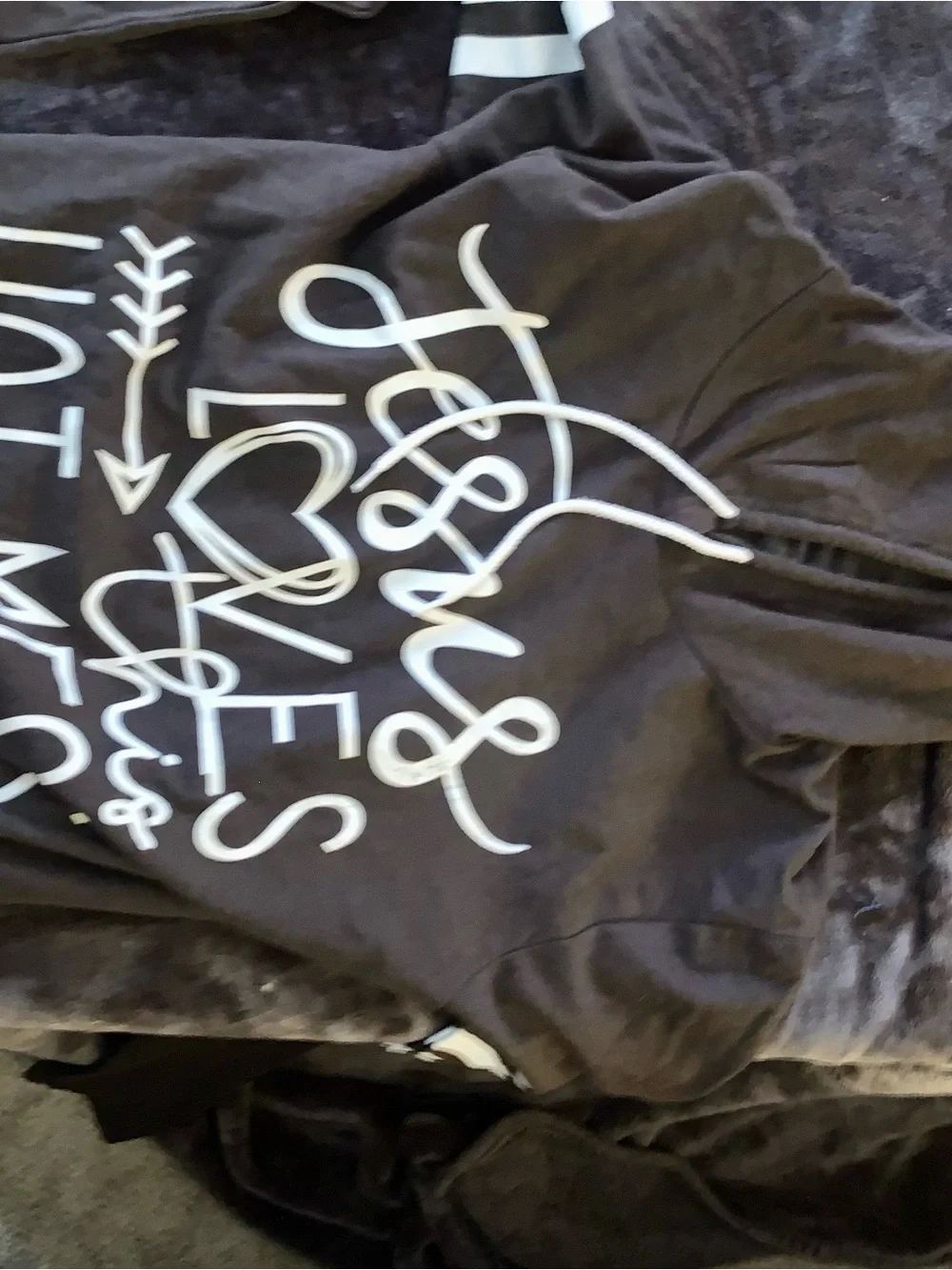 On Fire Charcoal Hoodie with White Graphic